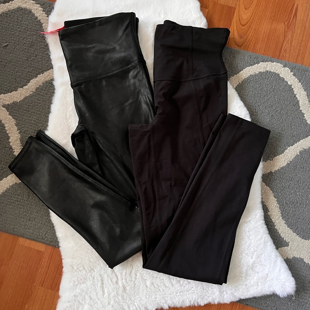 2- SPANX Black Leggings L/M